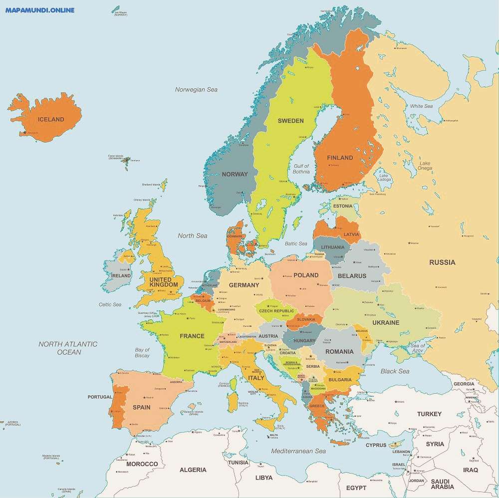 Mapa De Europa Pol tico IM GENES Mapas Del Continente Europeo